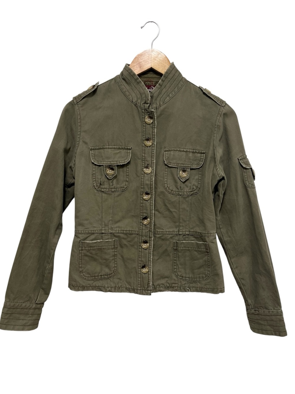 Jordache Army green military style jacket Y2K